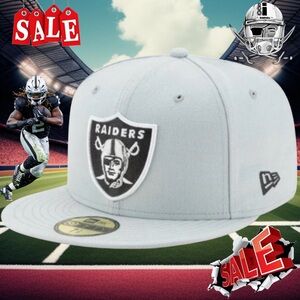 “RARE” - Brand New Raiders Gray Cap Fitted 7 1/2 “RARE”